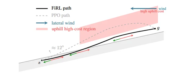 Illustration of the directional costs considered by FiRL